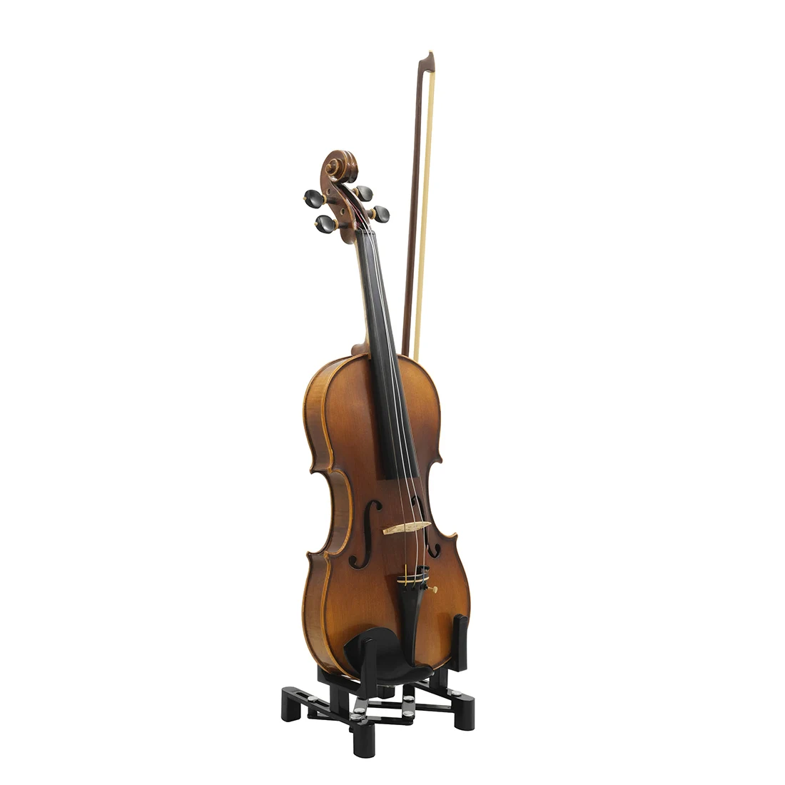 Violin Parts Universal Foldable ABS/Metal Stand Holder for Violin/Ukulele Violin Bracket with Cleaning Cloth Accessories