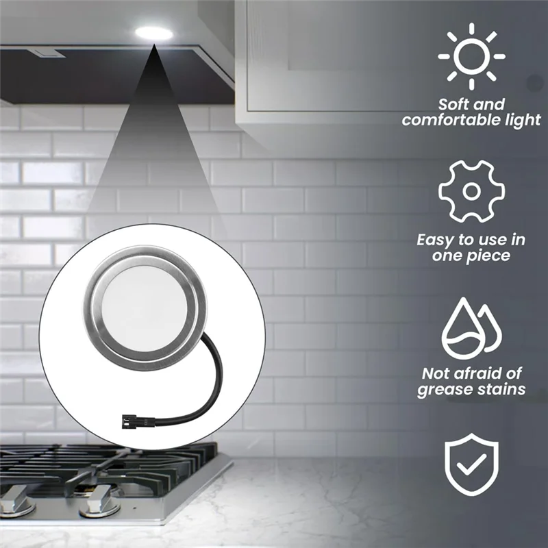

AT02-2 Pack Range Hood Light Bulbs Hole Closet Stove LED Light Under Cabinet Lights Replacement Kitchen Light Replacement