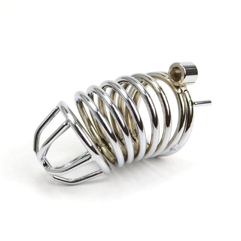 Male Chastity Cage Devices Stainless Steel Cock Cage Male Steel Belt Bird Metal Cage Cock Lock Restraint Ring Sex Toy For Men