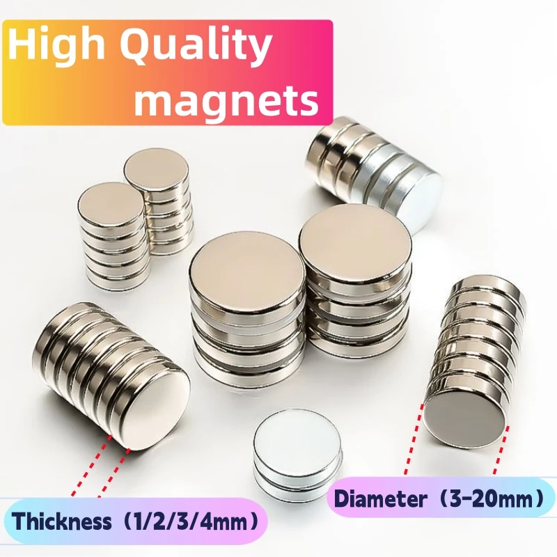 3x1 3x2 5x1 5x2 8x1 8x2 10x2 10x4 15x2 15x4 20x2 20x4mm Strong Round Magnets for Fridge, DIY, Projects, Science, Office