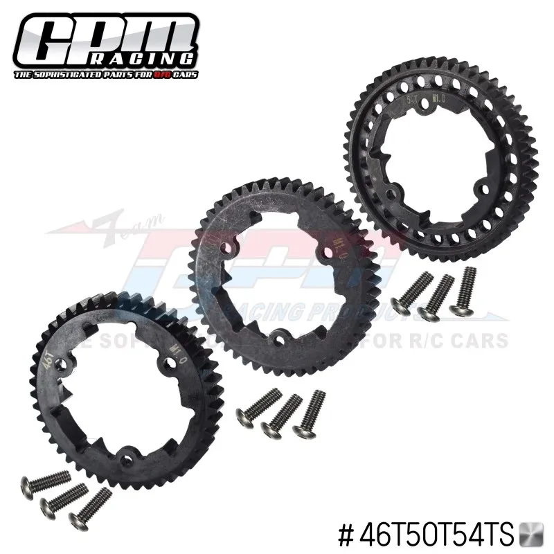 GPM 45 #   Ingranaggio cilindrico in acciaio 46T 50T 54T Dente per Monster Truck TRAXXAS MAXX 1/10