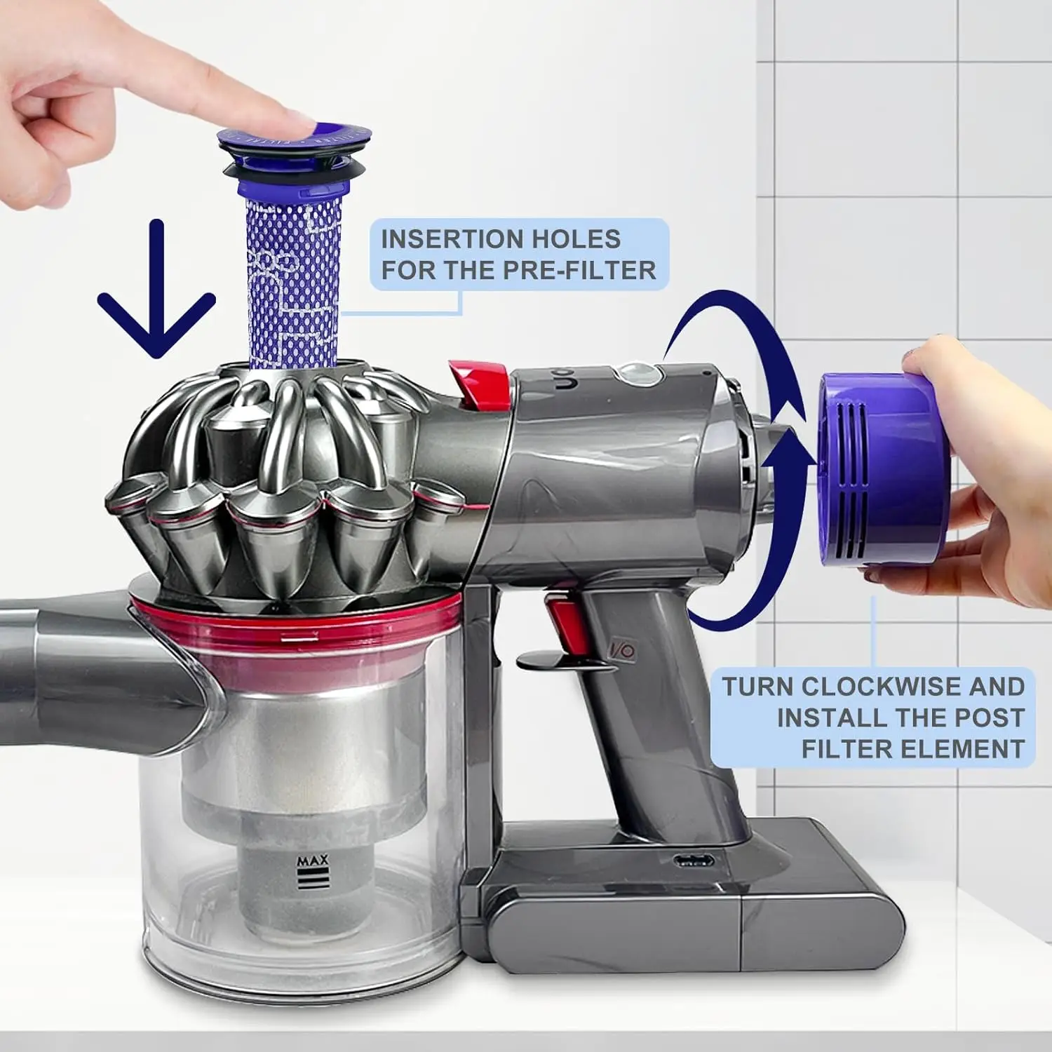 For Dyson V7 V8 SV10 SV11 Spare Parts Handhold Robot Vacuum Cleaner Front Rear Hepa Filter Home Accessories 967478-01