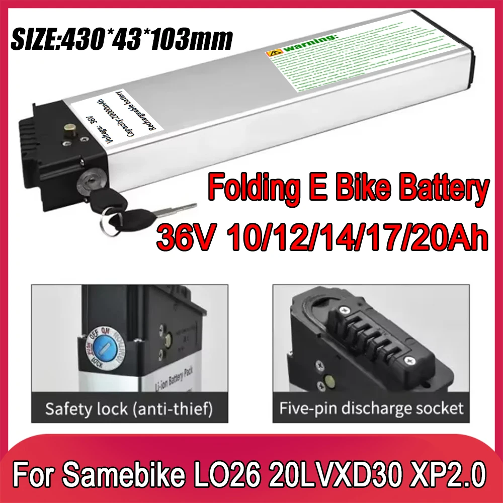 36V Ebike Battery For ADO A20 A20F MATE City BIKE Fiido M1 Folding Electric Bike 36V 10Ah 12Ah 20Ah Replacement Battery