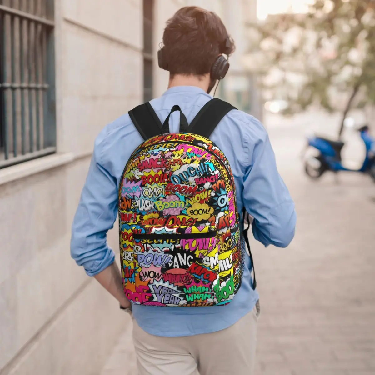 Fun Street Graffiti Comic Pop Art Backpack Boys Girls BookBag Kids School Bag Computer Shoulder Bags for Men Women