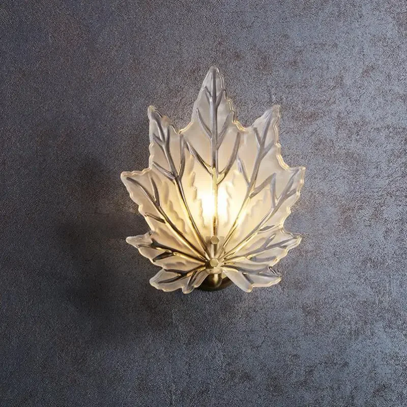 Modern Maple Leaf Led Mirror Night Sconce LED Wall Lamps Indoor Art Creative Lustre Light for Bedroom Home Decoration Chandelier