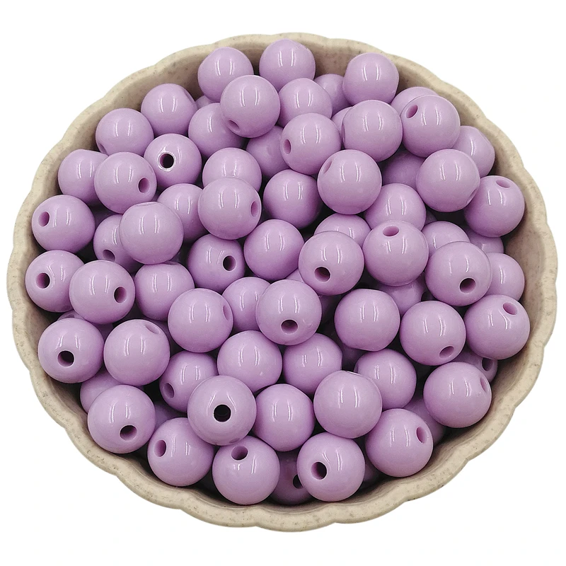 8mm 40Pcs Solid color Round Loose Beads DIY Jewelry Accessories Necklace Bracelet Pendant Crafts Wholesale