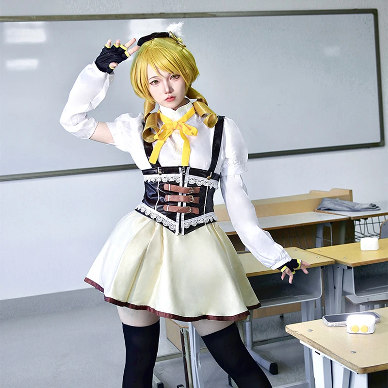 Anime Madoka Magica  Cos Tomoe Mami cosplay Female Cute corseted waist Daily skirt costume A