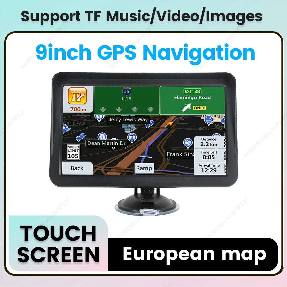 

9" Car GPS Navigation HD Touch Screen 2025 NEW European MAP Navigator Truck TF Video Player FM Transmitter Hi-Fi Speaker 2500mah