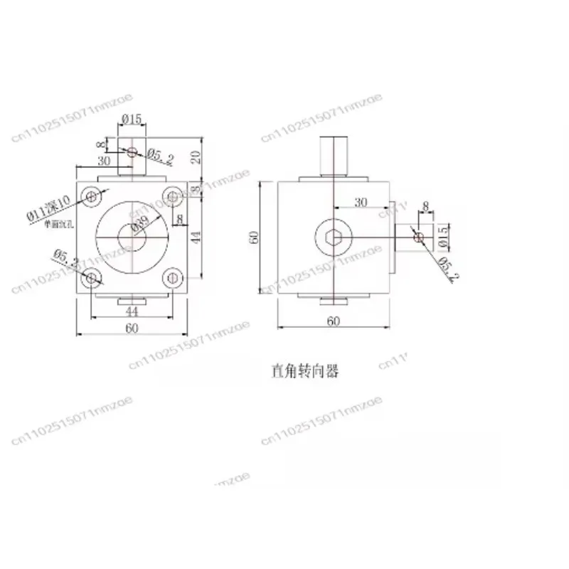 2000RPM Right Angle Gear for Robotics 20T 1.5 Module 90° Steering Gear - 750N Torque