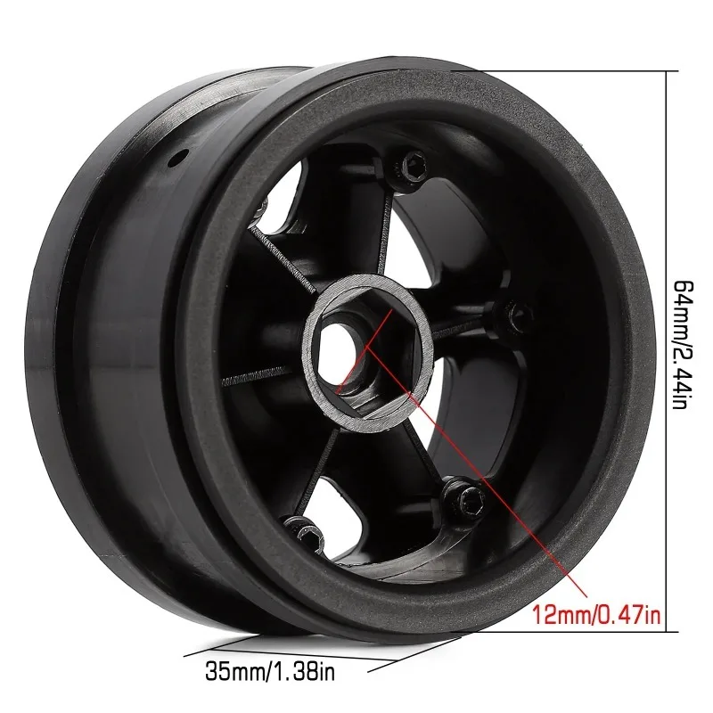 4PCS Plastic Beadlock 2.2 Wheel Rims 64*35mm for 1/10 RC Rock Crawler Car Axial SCX10 Wraith RR10
