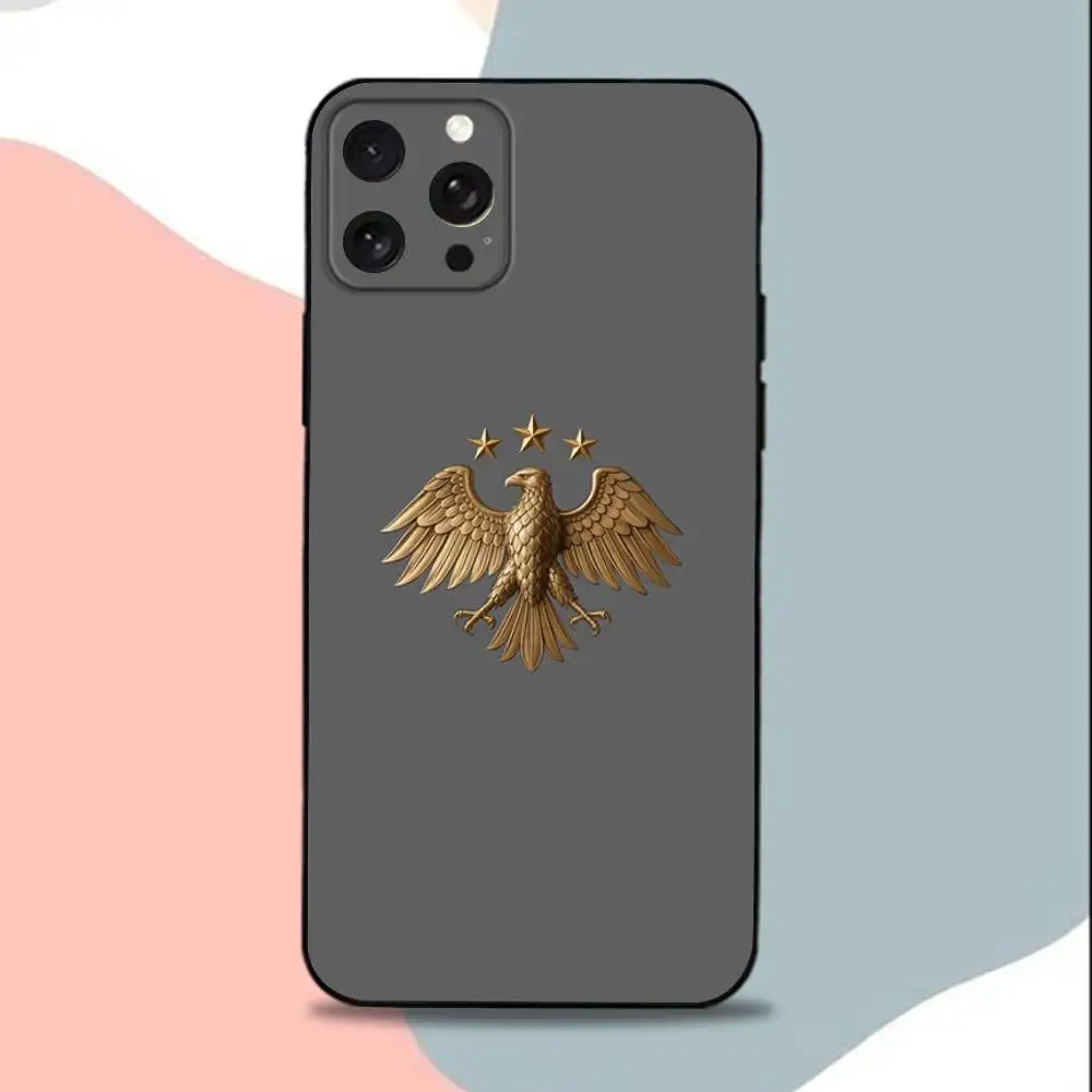 Casing HP LOGO S-Syria Bendera Suriah Untuk iPhone 11,12,15,16,17,13,14,Pro,Max,Plus,E,Mini,Air,SE4 Hitam Bahan Lembut