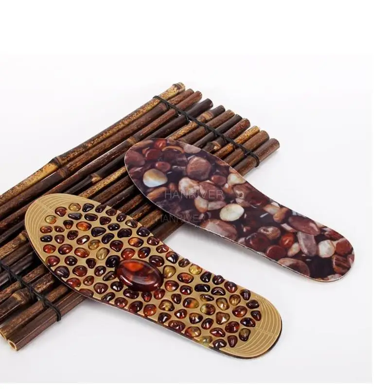 Fashion Soft Rubber Cobblestone Therapy Acupressure Pad Feet Massager Insole For Shoes Unisex  Insoles Improve Blood Circulation