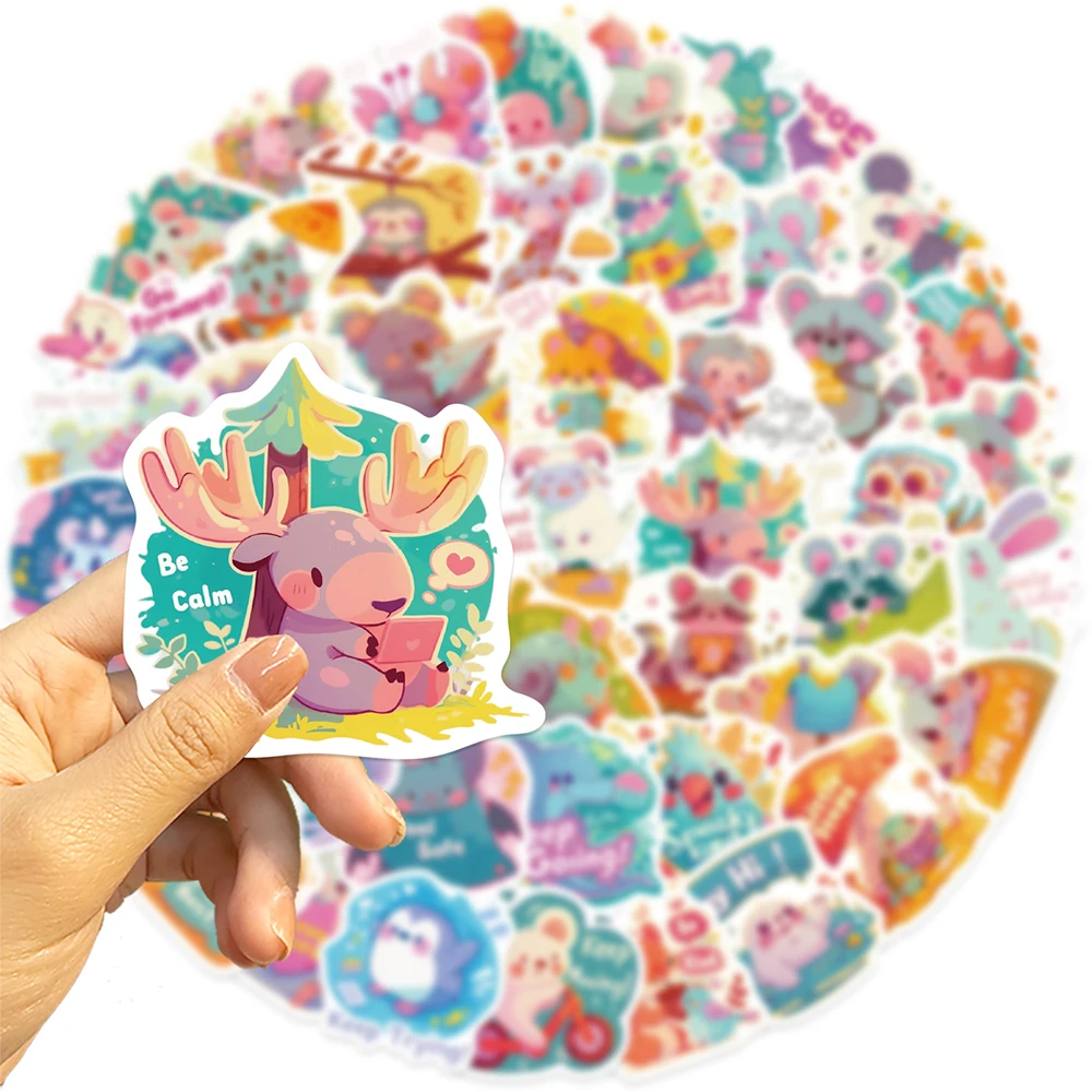 10/30/50pcs Kawaii Dessin Animé Dopamine Animaux Autocollants Mignon Esthétique Autocollants Enfant Jouet BRICOLAGE Papeterie Bagages Téléphone Graffiti Autocollant