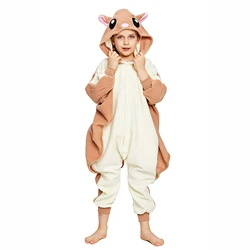 Kids Flying Squirrel One Piece Pajamas Unisex Winter Soft Onesie Sleepwear Halloween Christmas Cosplay Costume Funny Pyjamas