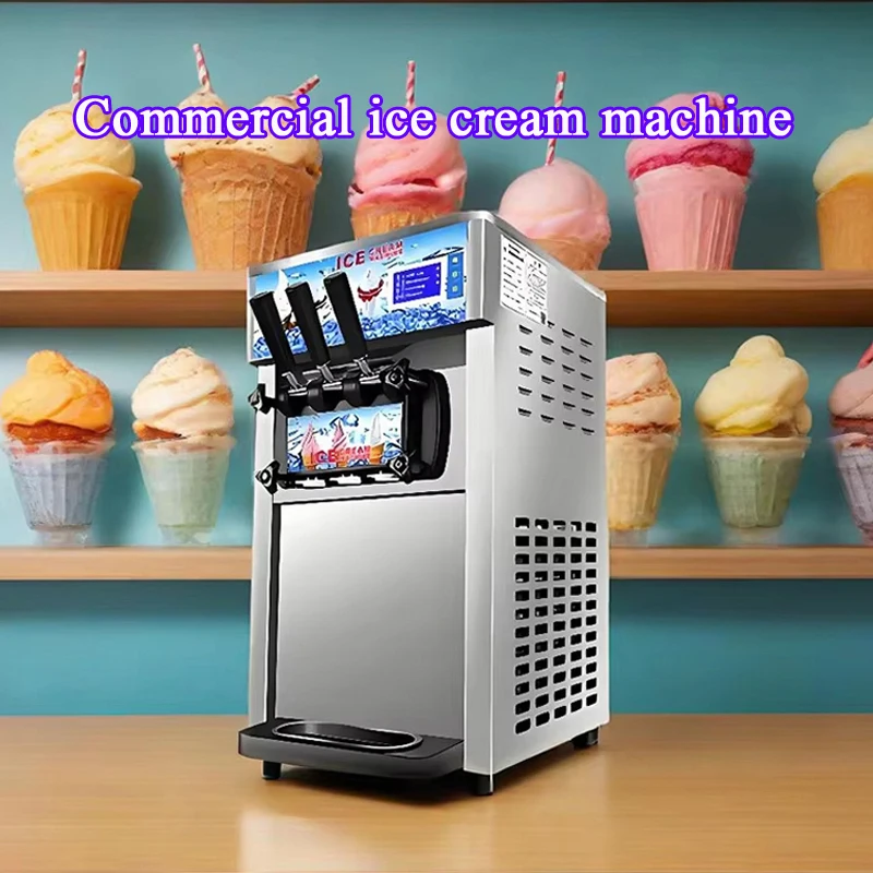 Desktop Three-color Soft Ice Cream Machine Commercial Small Ice Cream Machine Stainless Steel Body With High Quality
