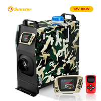 Sunster Diesel Heater 8kw 12V All-in-one Car Diesel Parking Air Heater W/LCD Switch&Remote control diesel heater for campervan