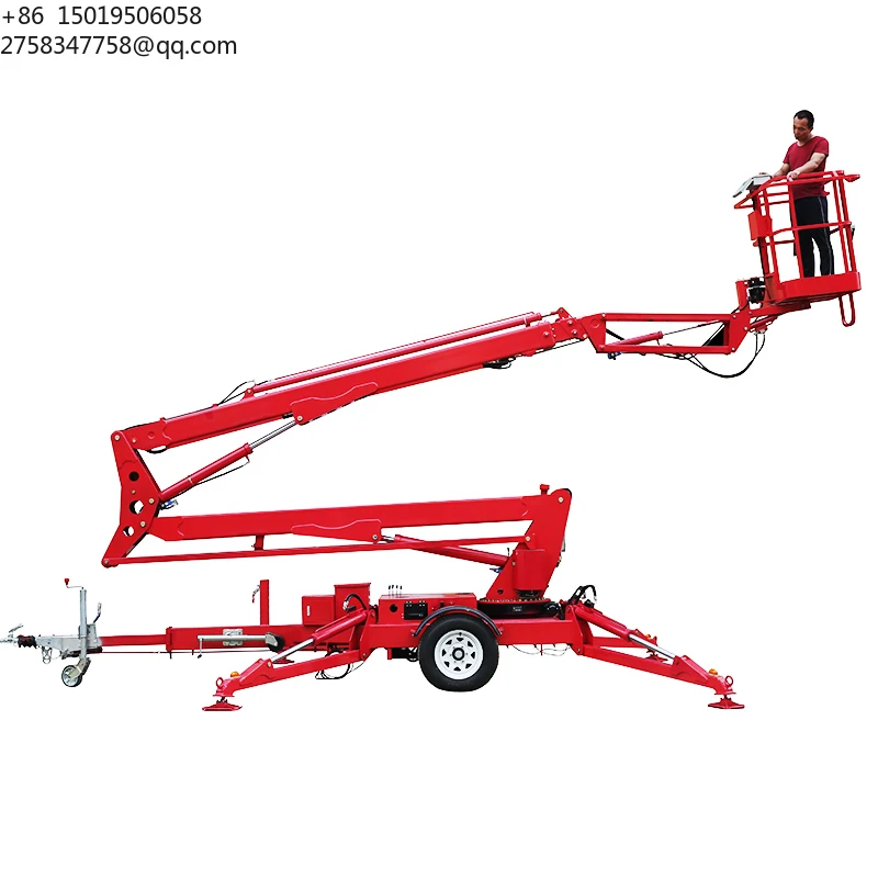 Portable Lifter Telescoping 12m-24m Aerial Trailer Towable Manlift Tow Behind Small Boom Man Lift