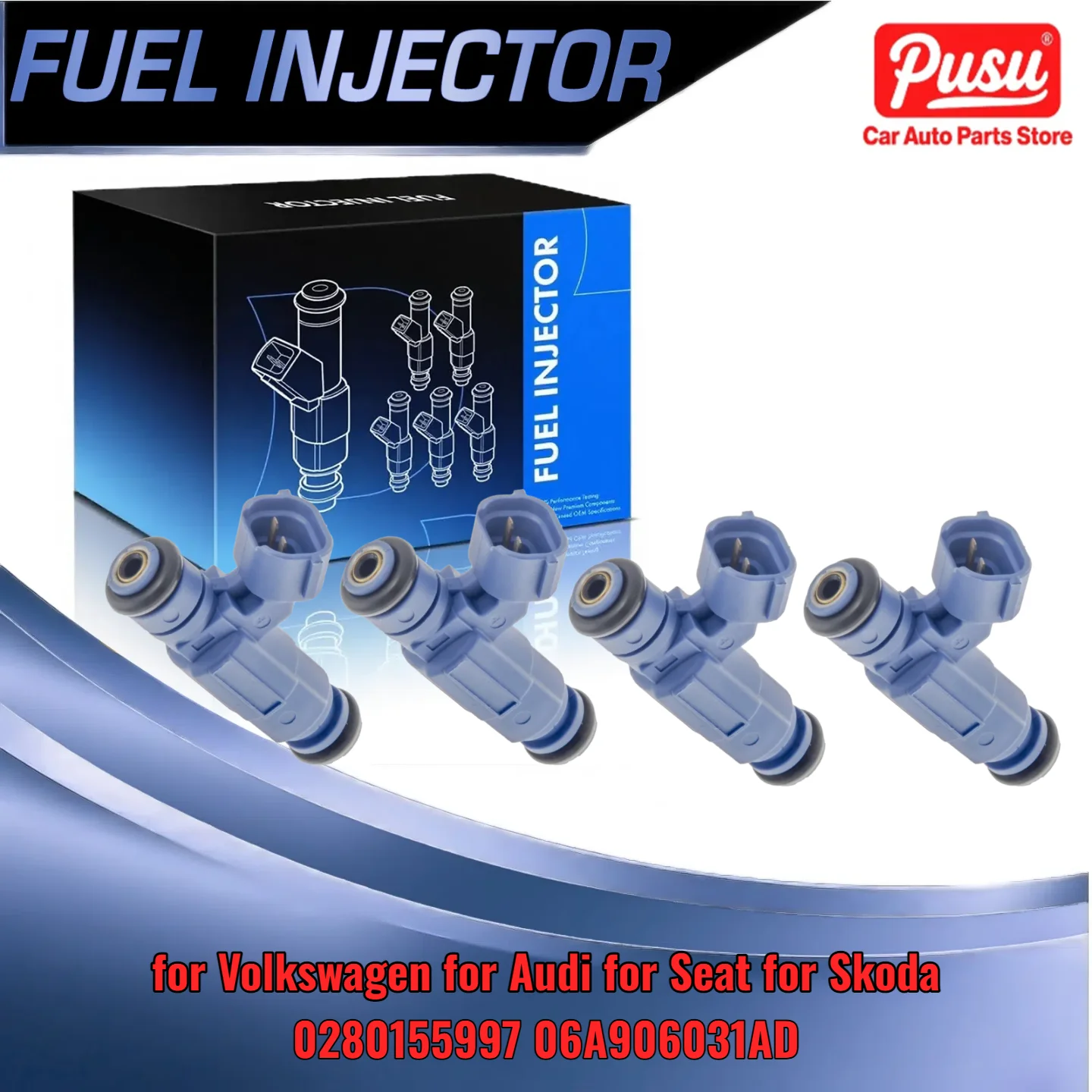 

4Pcs Injector Set for Volkswagen for Audi for Seat for Skoda 0280155997 06A906031AD