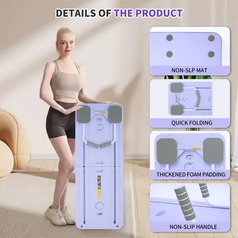 Ab Board Foldable Pilates Board Multi-Functional Full-Body Exercise Core Training Reformer for Home Workout Fitness Exercise Abs