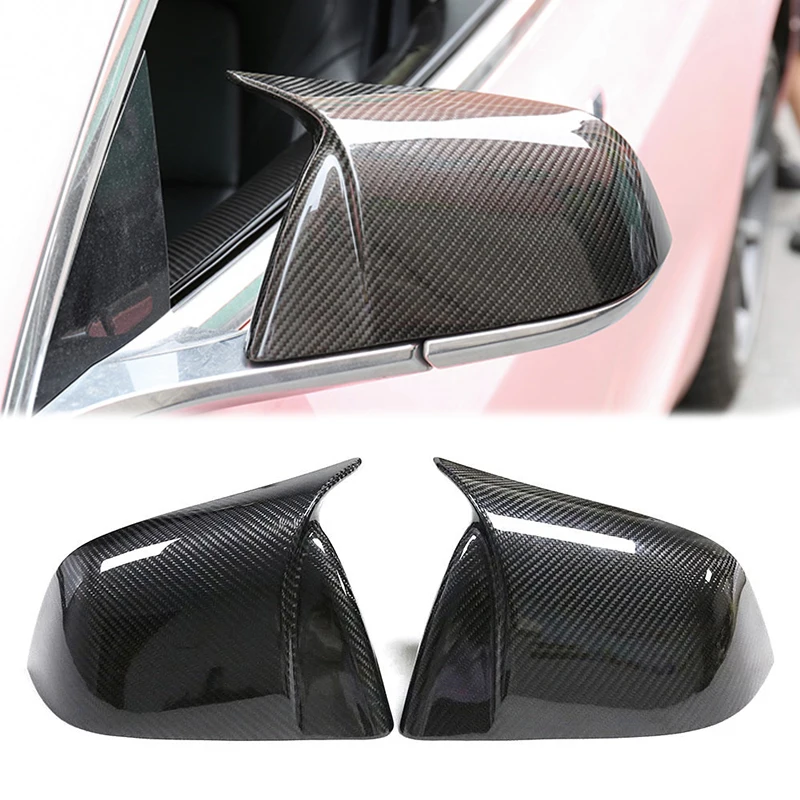 

LMTUNING For Tesla Model Y 2020-2021 Exterior Rearview Mirror Housing Cover True Carbon Fiber Side Door Mirror Cover