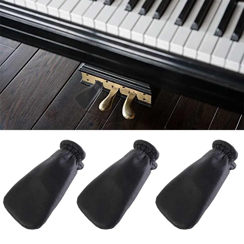 3PCS PU Piano Pedal Cover Heat Insulation Insulate Oneself From Cold Piano Foot Cover Good Stability Elastic and Tight Opening