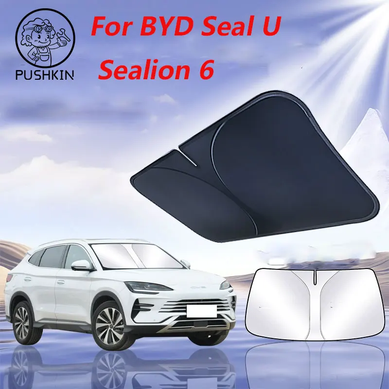 

For BYD Seal U Sealion 6 Song Plus 2024 2025 Car Windshield Sunshade Foldable Umbrella amry Front Heat Insulation Accessories