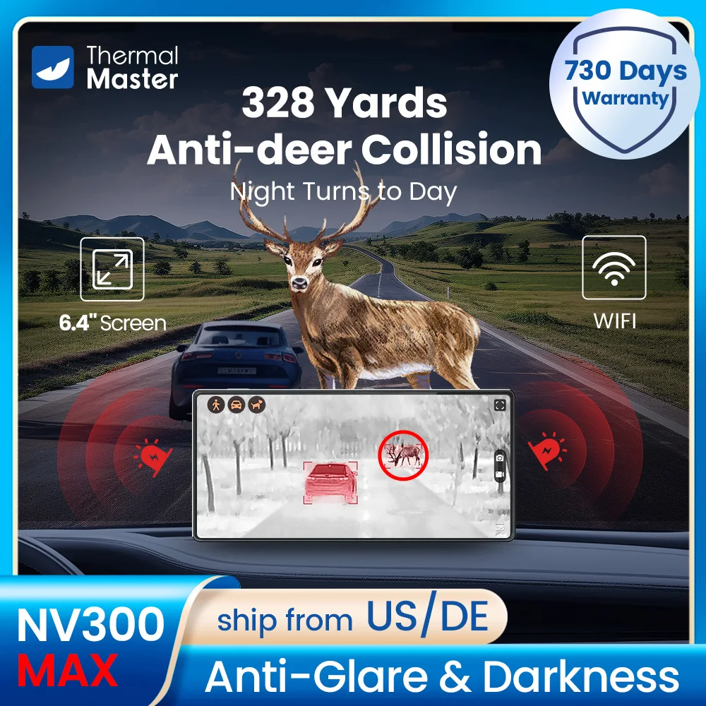 NV300 Max Thermal Camera for Car 300Yards Anti-glare Night Vison Car Camera 512*384 X³IR Resolution