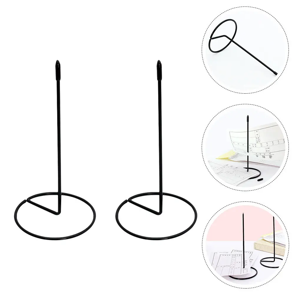 2Pcs Stainless Steel Receipt Stabber Desk Bill Holder with Non-Slip Heavy Base for Office Home Kitchen Milk Tea Shop Receipt