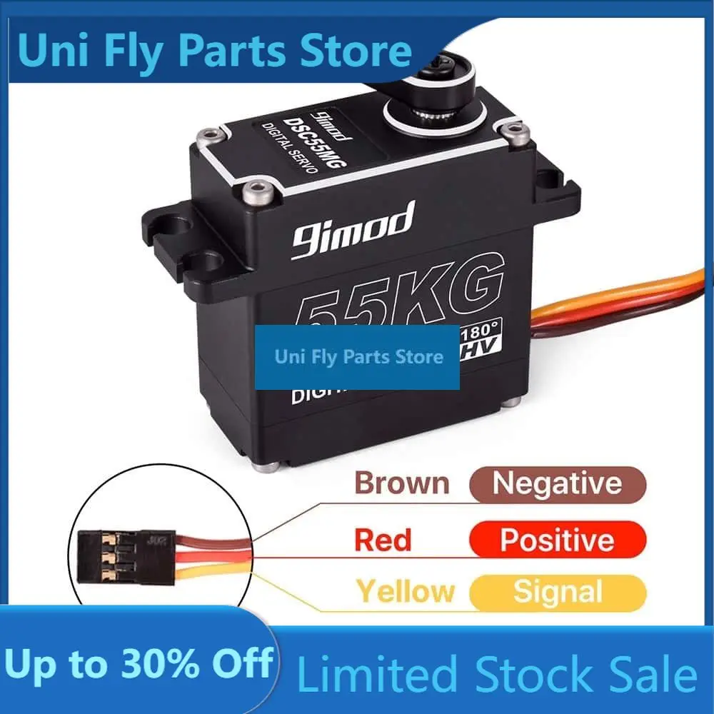 UniFly9imod 55KG 180° 270° Steering Gear Metal Teeth Digital High-pressure Waterproof IP67 Magnetic Coding For 1/10 1/8 RC Crawl