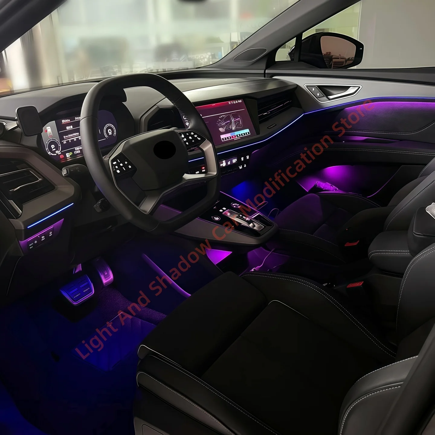 Car LED Ambient light for Audi Q5 e-tron Door light Guide strip 30 colors interior Atmosphere upgrade Screen control