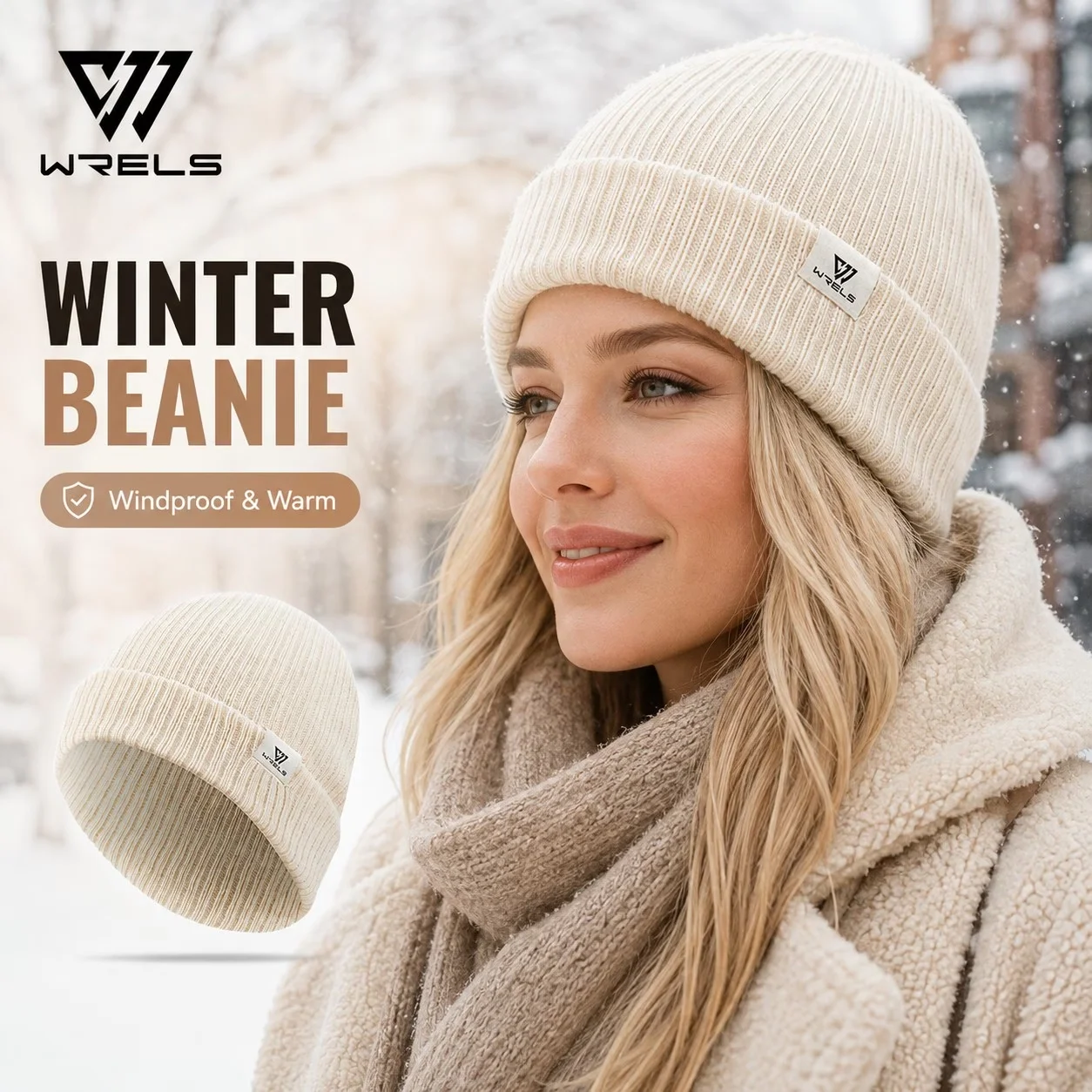 Beanie Cuffed Knit - Berretto invernale WRELS, cappello a maglia
