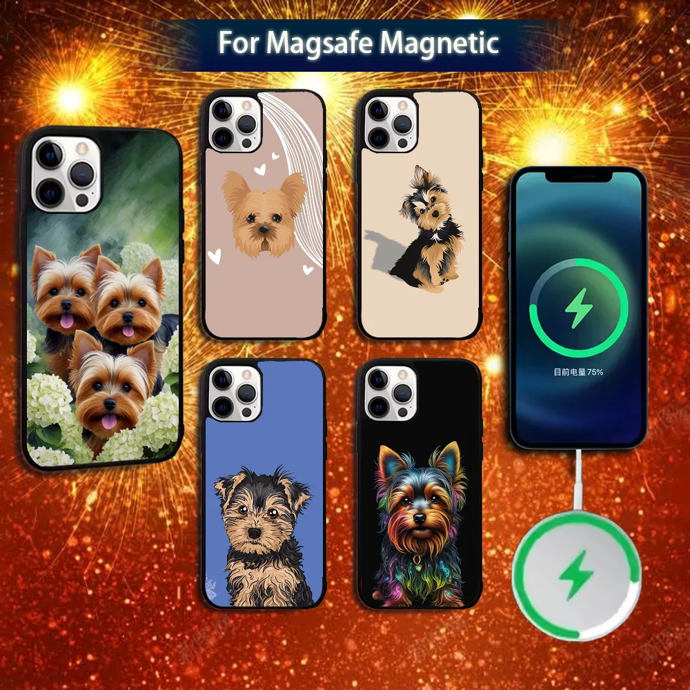 

Cute Dog Yorkshire Terrier Phone Case For iPhone 16e,16,15,14,13,12,11,Plus,Pro,Max,Mini Magsafe Magnetic Wireless Charging