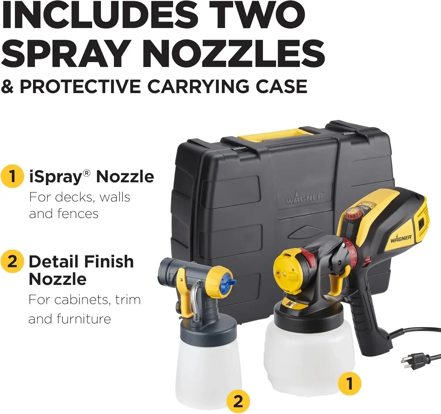 Spraytech 02419307 FLEXiO 595 Handheld HVLP Paint Sprayer, Sprays Most Unthinned Latex, Includes Two Nozzles - iSpray & Detail F