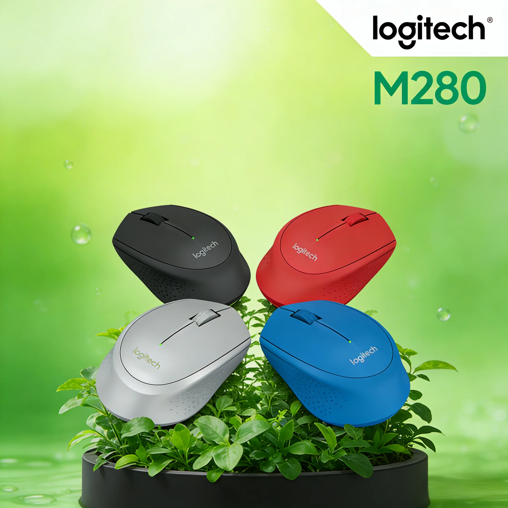 

Беспроводная оптическая мышь Logitech M280 2.4G с USB-приемником, Plug and Play