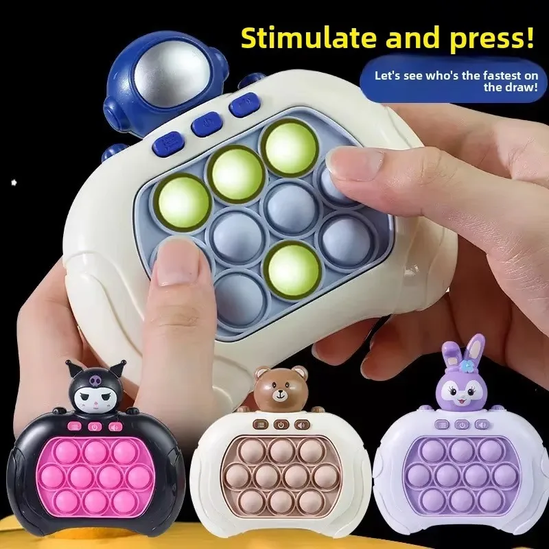 Handheld Press Game Bubble Grid On The Face Soft Bubble Rows To Press Light Up Bubble Game For Car Ride Press Game