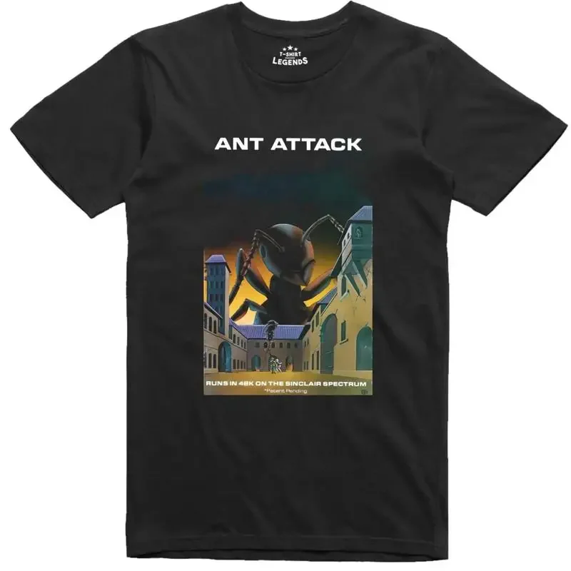 Ant Attaque 8 Bit Ruban Housse Licence Officielle Spectre 48k C64 Rétro T Shirt