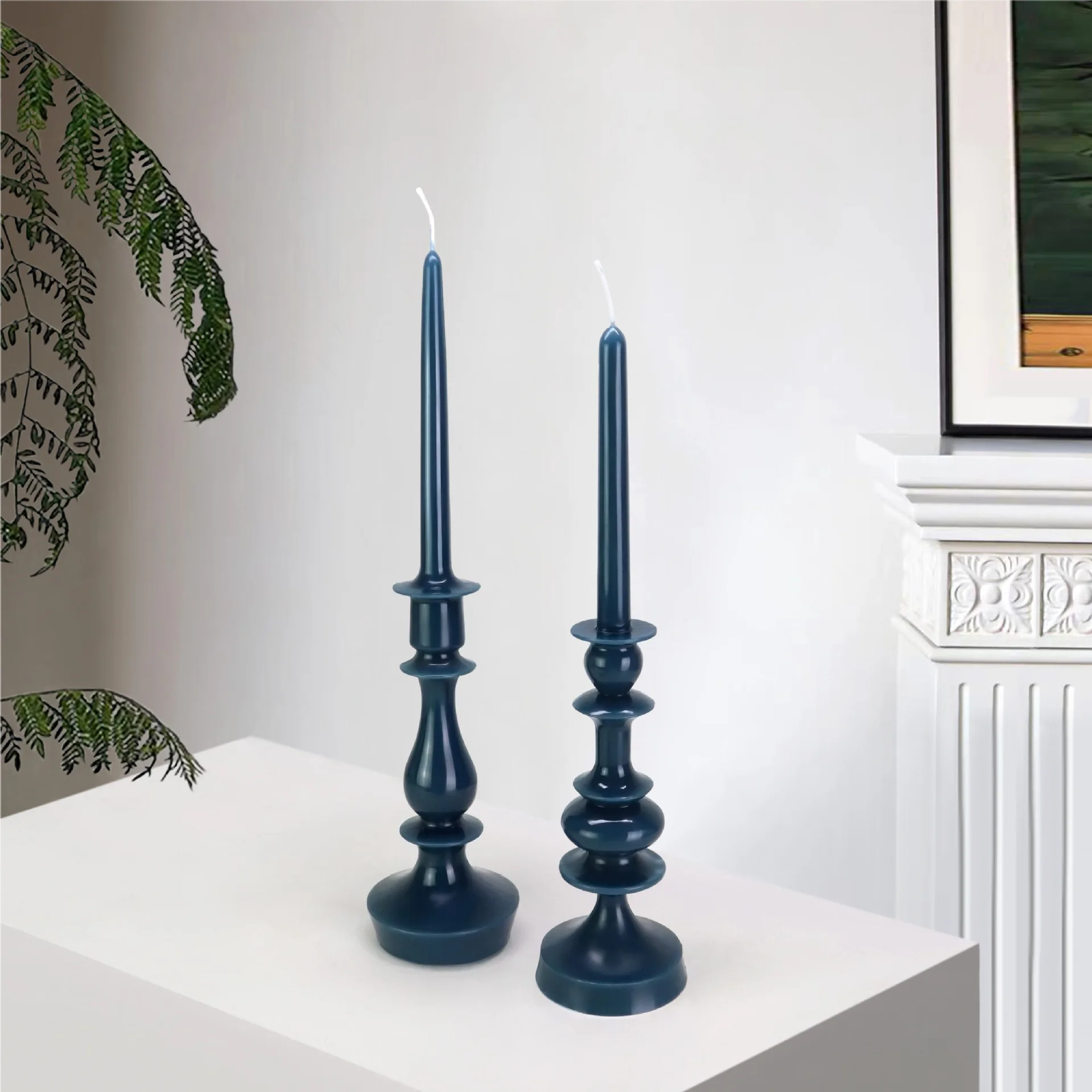 Vintage European Candlestick Silicone Mold, Creative Atmosphere Decor Ornament, DIY Taper Candle Holder Mould