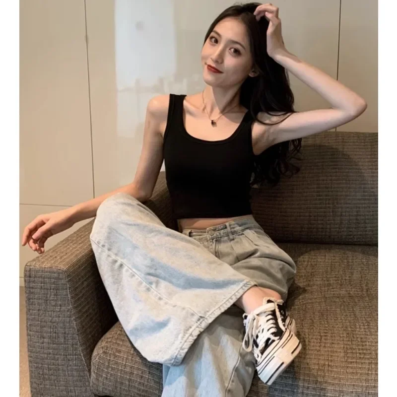 2025 New Women's Short Style with Exposed Navel Wearing Small Camisoles Fashionable Cross Shaped Vest and Sleeveless Top Inside
