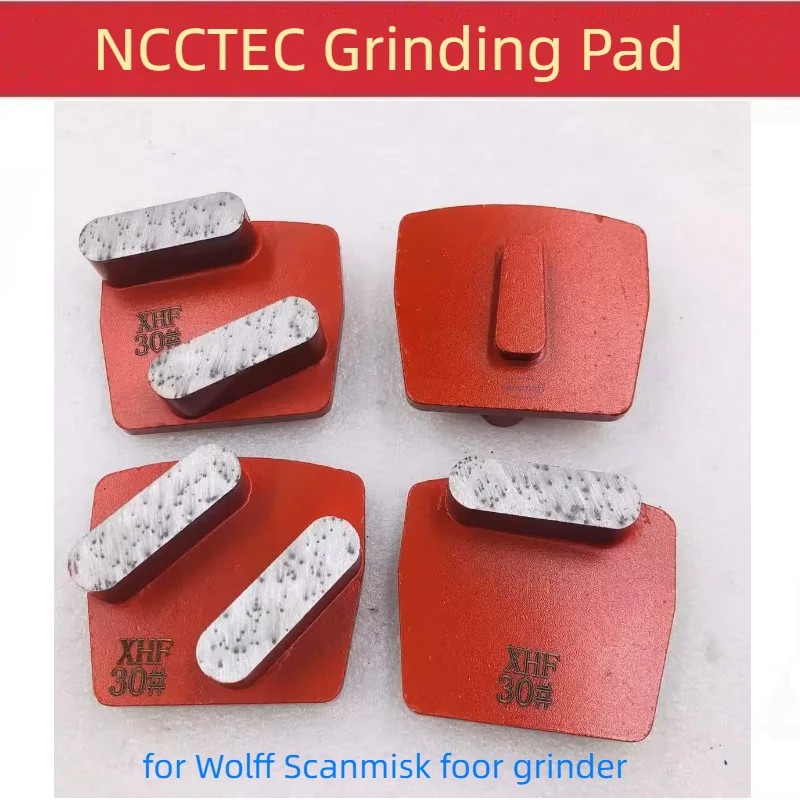 [Arc-rectangular Segments] 9pcs Diamond Concrete Grinding Polishing Block Pad Disc for Scanmisk Wolff Neo 230 Floor Grinder