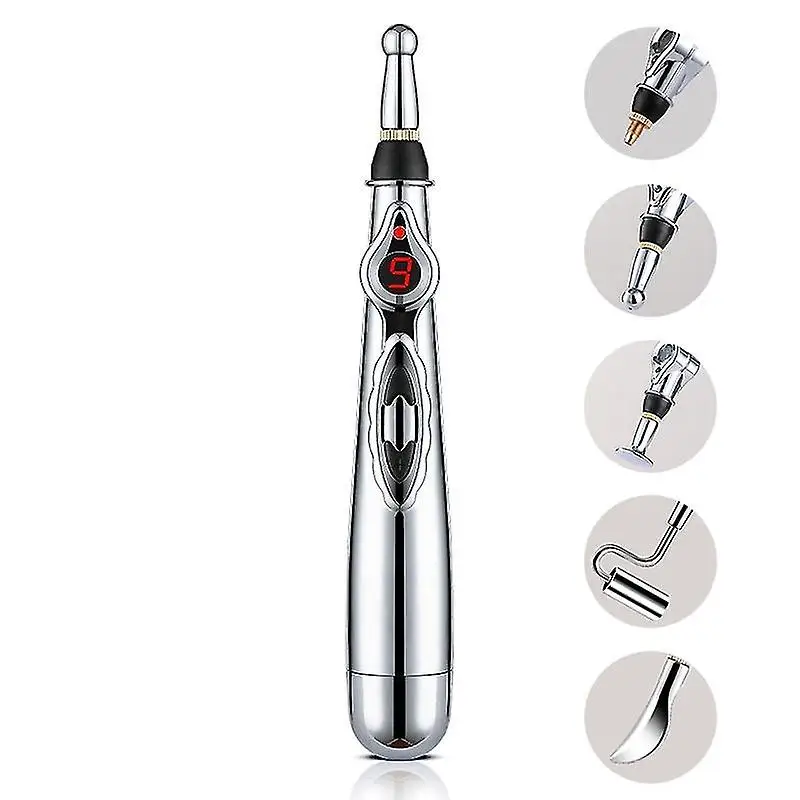 Electronic Acupuncture Pen Electric Meridians Therapy Heal Massage Pen Meridian Energy Pen with Red or Blue Light Plastic
