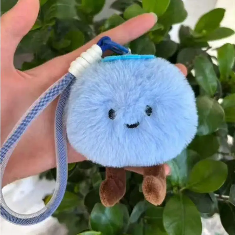 Fluffy Blueberry Plush Keychain Soft Stuffed Doll Toy Bag Pendant Phone Charms Block Bad Luck Home Decor Gift