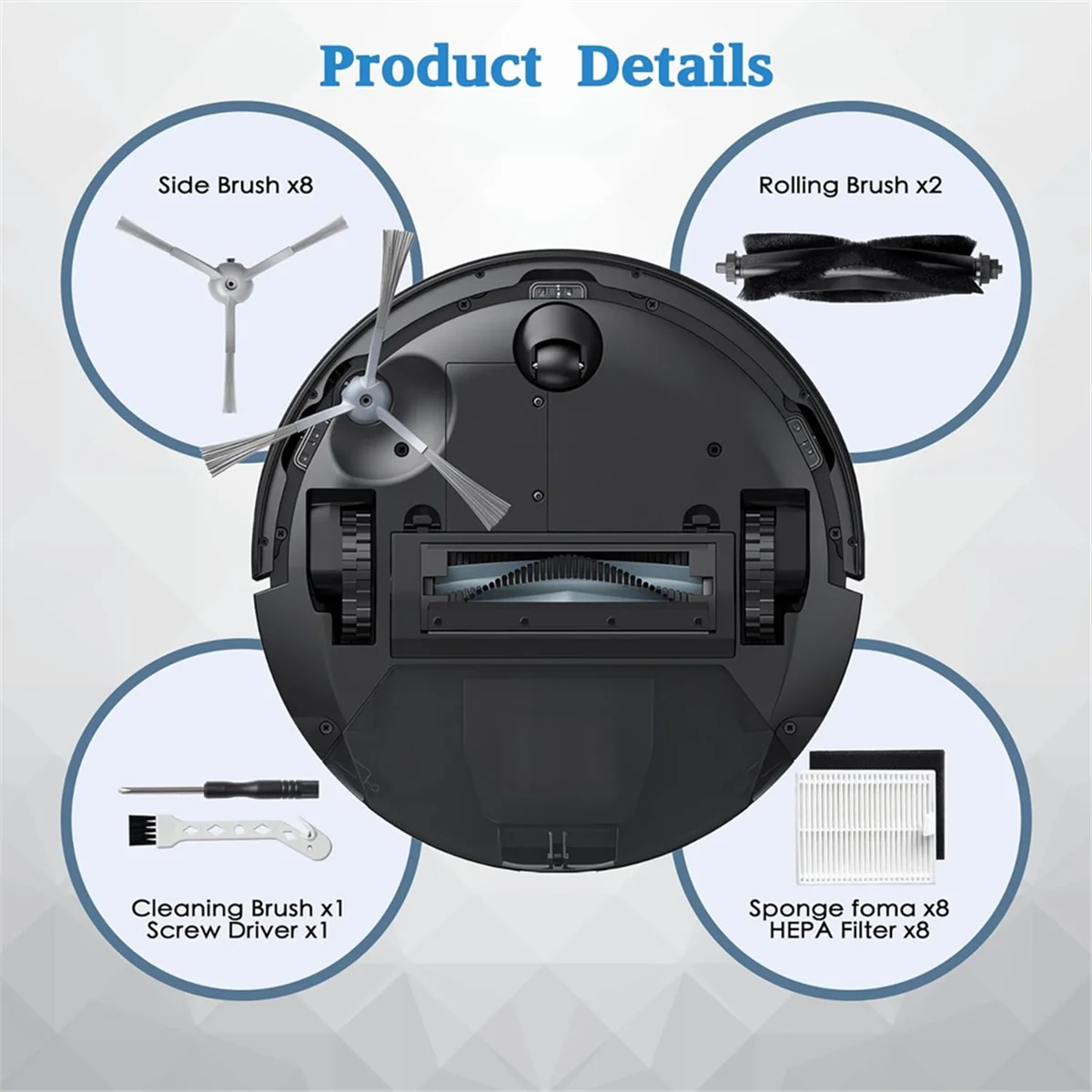 New For Eufy L60/ L60 SES/ L50/ L50 SES Vacuum Robot, Replacement Accessory Set Main Side Brushes Hepa Filters Spare Parts