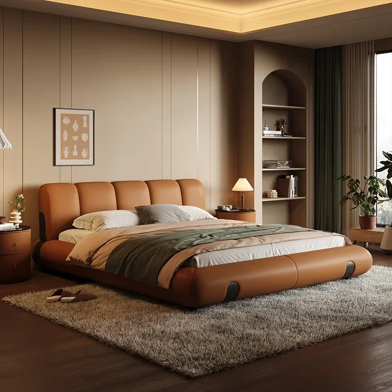 

Pretty Headboard Frame Double Bed Contact Leather Queen Living Room Double Bed Luxury Modern Cama Matrimonial Bedroom Furniture