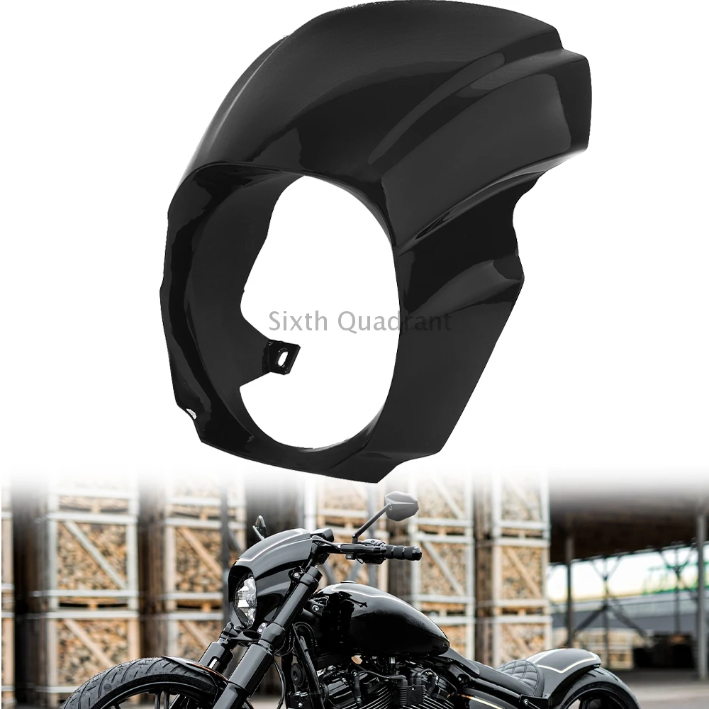 

For Harley Davidson Softail Breakout FXBR FXBRS M8 2018 2019 20 2021 Motorcycle Front Cowl Black Headlight Fairing Accessories