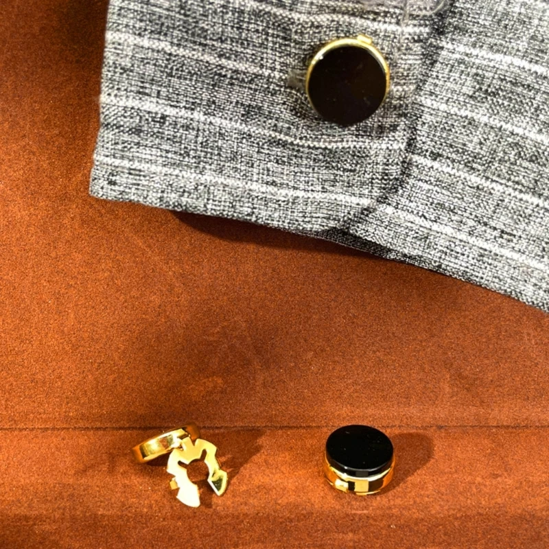 Brass Round Cuff Button Cover Cuff Links for Wedding Formal Shirt Mens Formal Button Covers Imitation Cufflinks 10pcs