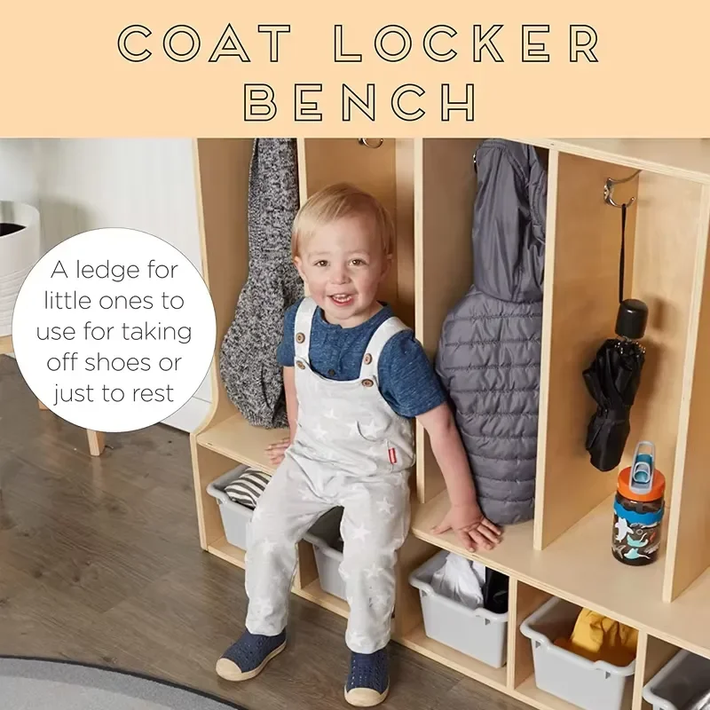 2026 XIHA Kid Wooden Cubbies & Locker Furniture Children School Bag Shoe Cloth Organizer Storage Preschool Montessori Daycare view 4