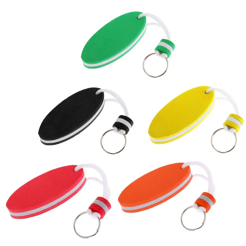 5 Pieces Oval Shaped EVA Foam Floating Key Boat Keychain NEW