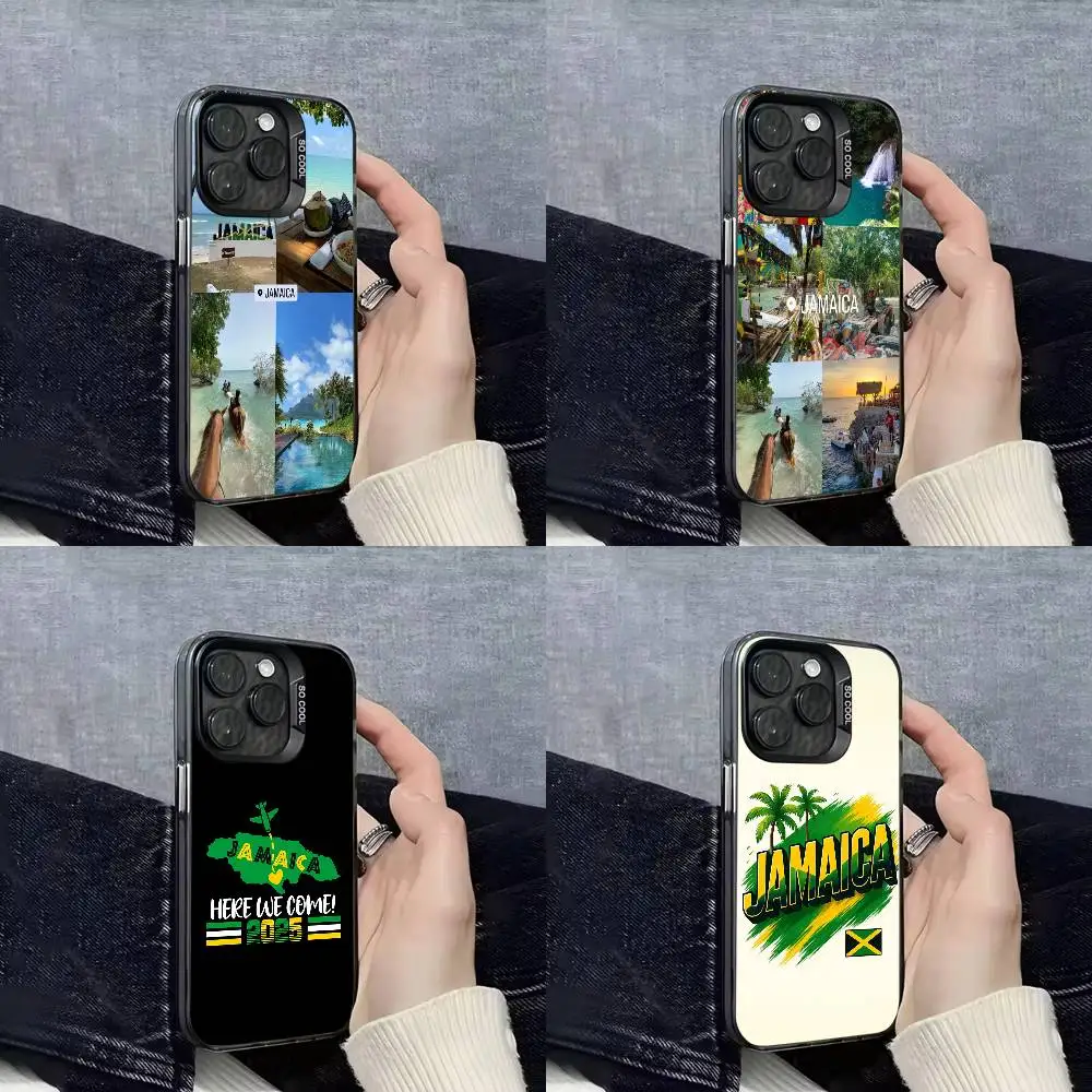 

Jamaica Passport Flag Travel Phone Case For iPhone 17,16,15,14,13,12,Pro,Max,Plus,E,SE4,Air,Mini Black IMD Box