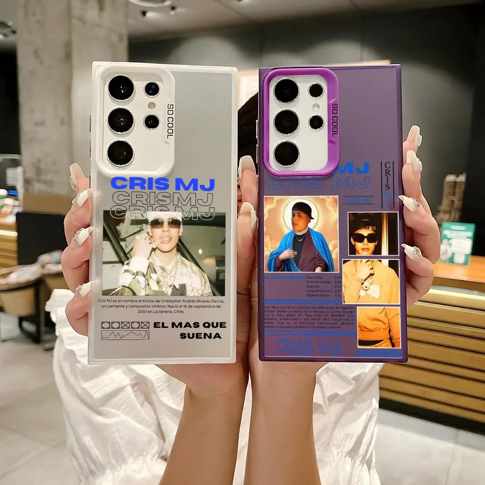 C-Cris Mj Singer Rap Phone Case For Samsung Galaxy S25 Edge S24 S23 S22 S21 S20 Ultra Funda Silicone Colorful Silver Phone Case