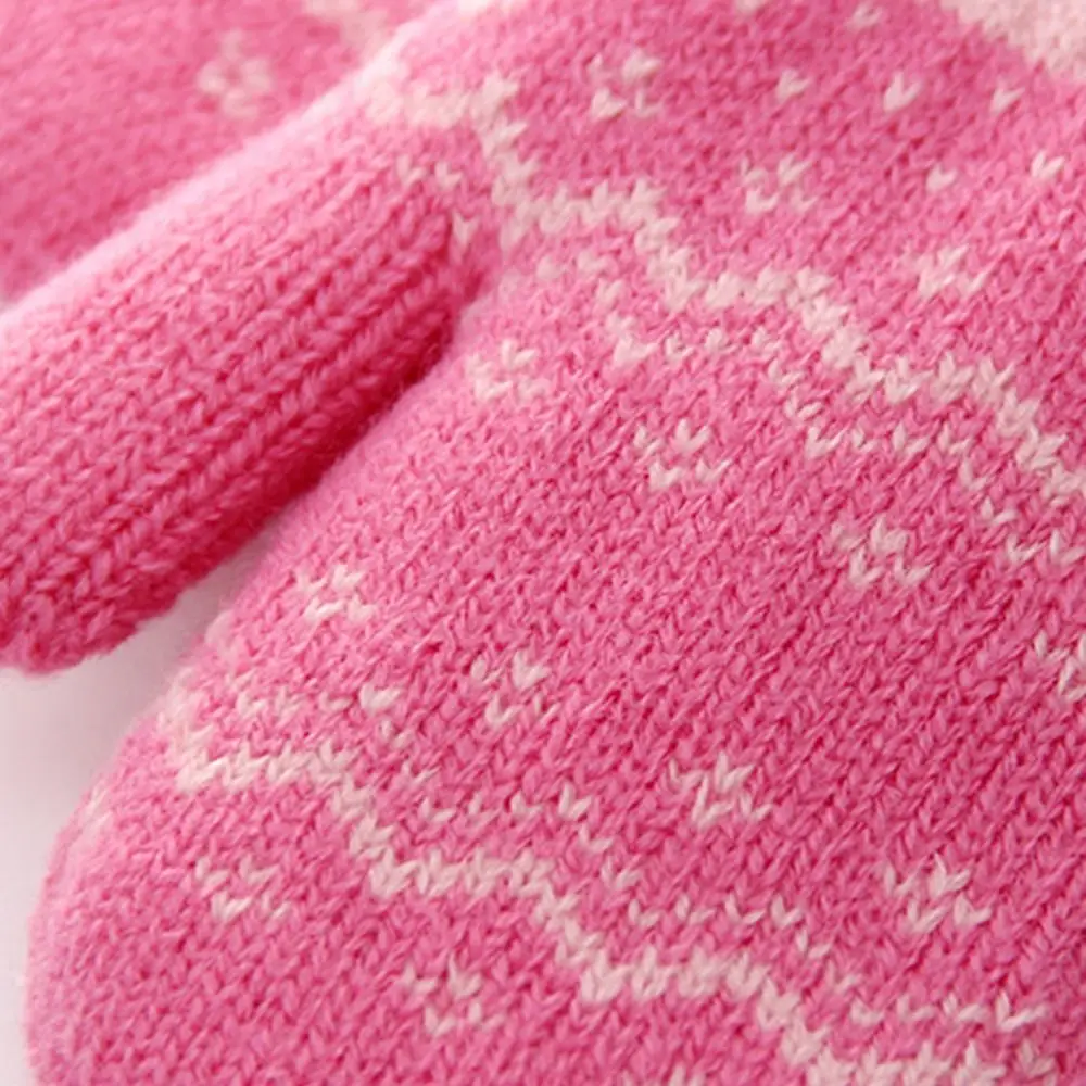 Com pendurado pescoço corda luvas de malha à prova de frio à prova de vento outono inverno luvas engrossadas luva quente meninos meninas